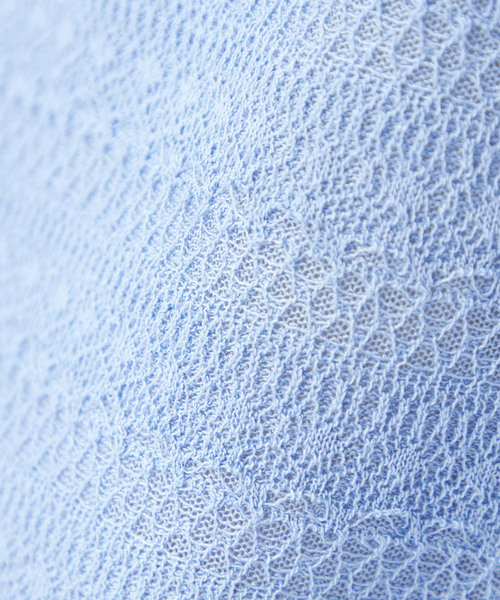 「A/C DESIGN BY ALPHA CUBIC」 半袖ニット L オフホワイト レディース_画像8