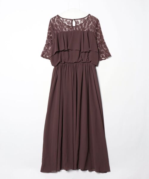 「DRESS PLUS」 半袖ワンピース XX-LARGE チョコ レディース_画像2