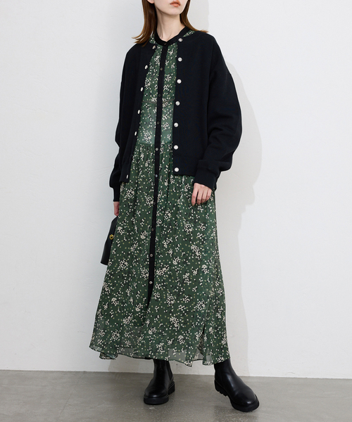 SLOBE IENA（スローブイエナ） ワンピース Bicolor Flower ワンピース
