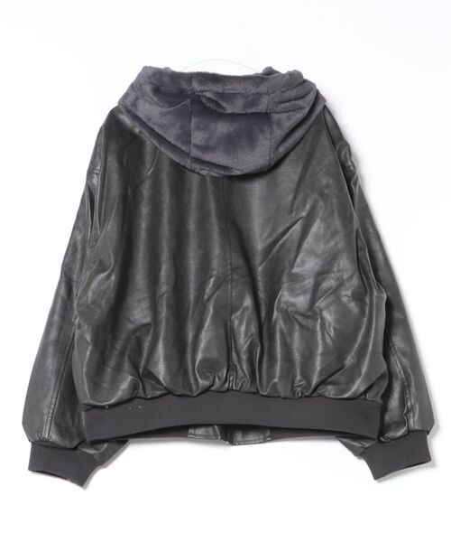 ブルゾン アウター a.p.o.v. リバーシブル総ショートファー×合成皮革 