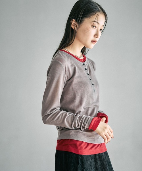 LEPSIM（レプシィム） tシャツ レイヤードヘンリーネックLS 626985