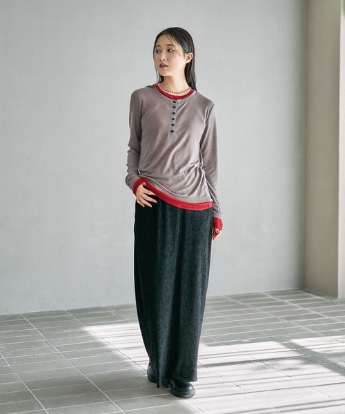 LEPSIM（レプシィム） tシャツ レイヤードヘンリーネックLS 626985