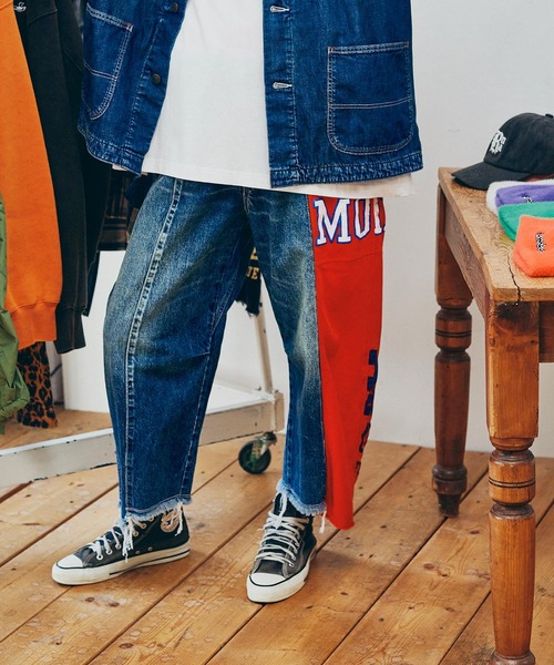 パンツ R4417 PINK MOTEL 裏毛コンビパンツ レディース