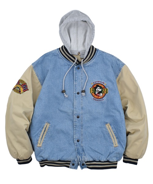 DISNEY VINTAGE スタジャン 「USED」90's Disney “MICKEY MOUSE” 中綿
