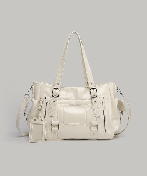 MASHIRO ショルダーバッグ バッグ ベルトジップデザイン3WAY