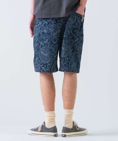 rehacer（レアセル） ワイドパンツ ジーンズ : Jacquard Denim Shorts