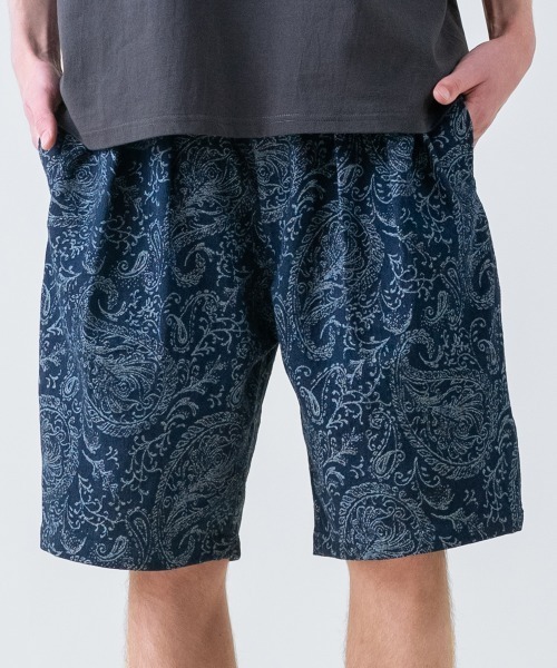 rehacer（レアセル） ワイドパンツ ジーンズ : Jacquard Denim Shorts