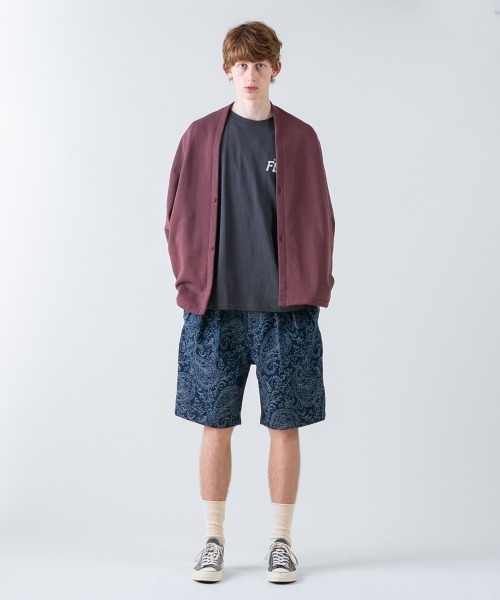rehacer（レアセル） ワイドパンツ ジーンズ : Jacquard Denim Shorts