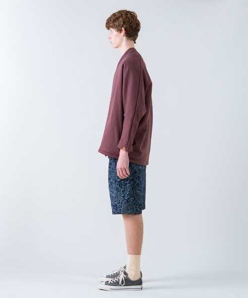 rehacer（レアセル） ワイドパンツ ジーンズ : Jacquard Denim Shorts