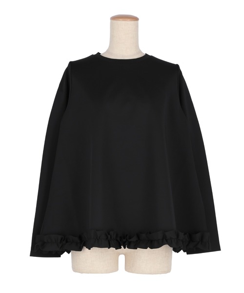 coca（コカ） tシャツ スムース裾フリルAライントップス レディース