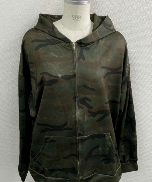 「LADY LIKE」 ジップアップパーカー S カーキ レディース_画像3