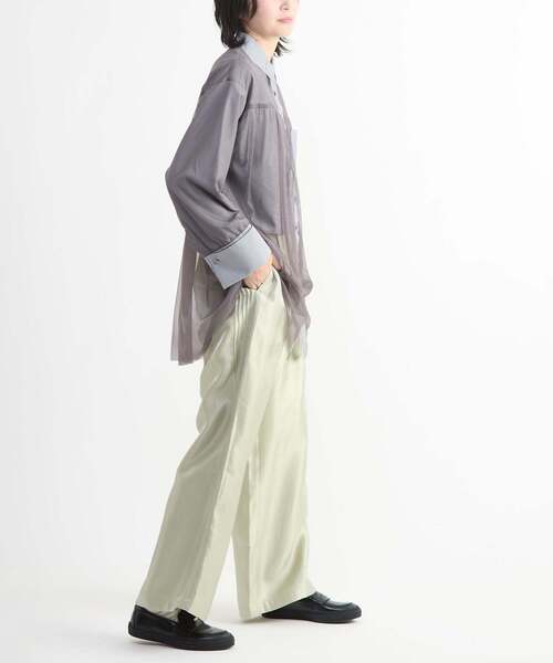CONVERSE TOKYO ブラウス シャツ TULLE LAYERED STRIPE SHIRT