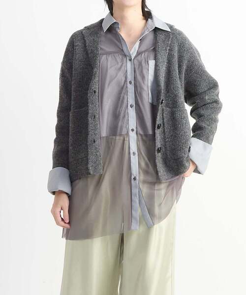 CONVERSE TOKYO ブラウス シャツ TULLE LAYERED STRIPE SHIRT