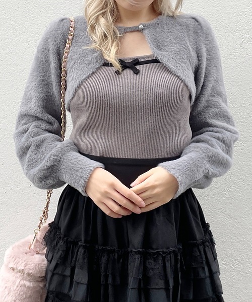 「abc une face」 長袖ニット FREE グレー レディース_画像3