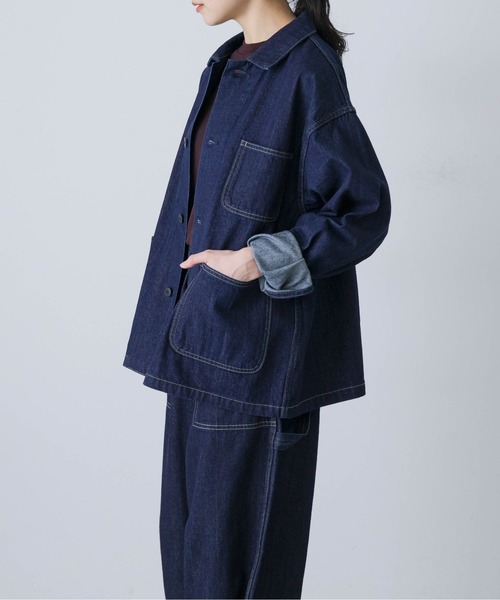 かぐれ カバーオール 「ユニセックス」デニムカバーオール レディース