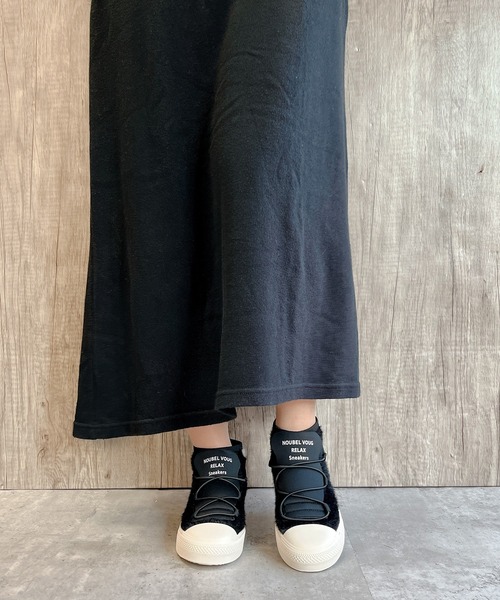 「Noubel Voug Relax」 ハイカットスニーカー 24cm グレー レディース_画像2