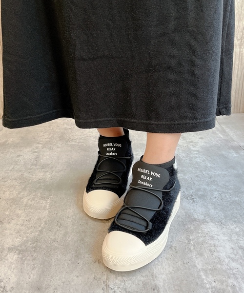 「Noubel Voug Relax」 ハイカットスニーカー 24cm グレー レディース_画像3
