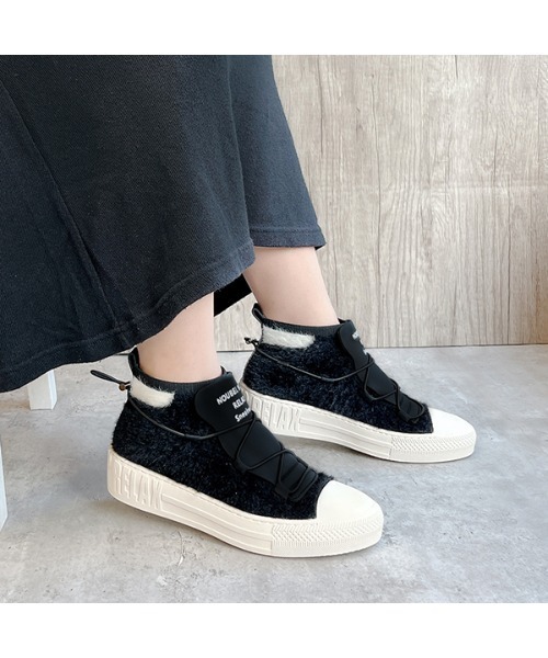 「Noubel Voug Relax」 ハイカットスニーカー 24cm グレー レディース_画像6