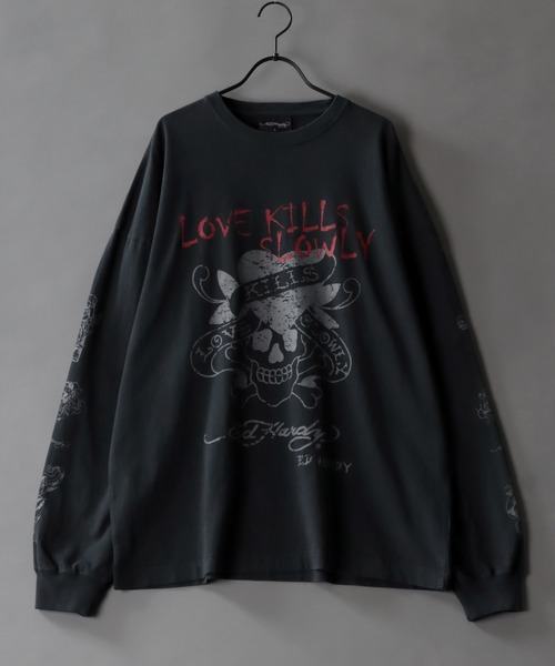 「Ed Hardy」 長袖Tシャツ L ホワイト メンズ_画像2