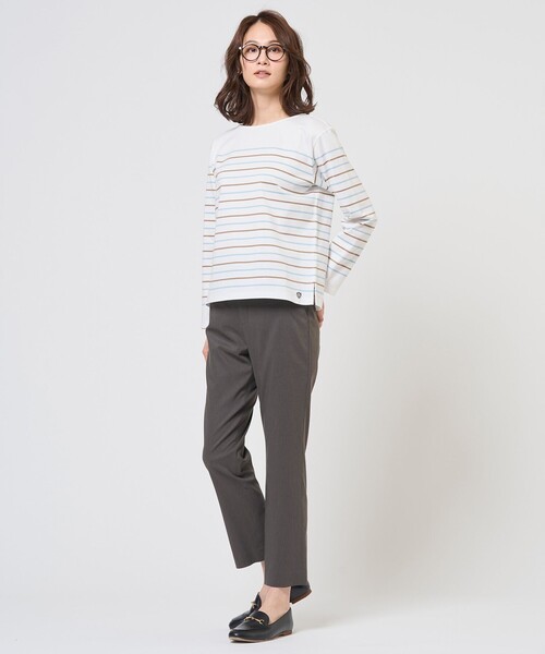 【J.PRESS】バスクボーダーカットソー コットン 新品 Mサイズ グレー J.PRESS（J.プレス） tシャツ バスクボーダー カットソー レディース