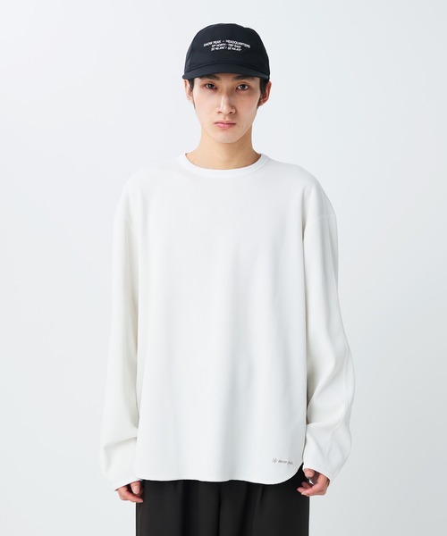 エッセンシャルズ ワッフル ニット ラグビー シャツ オフ ブラック L T_JD4077_db25_model.tiff.jpg