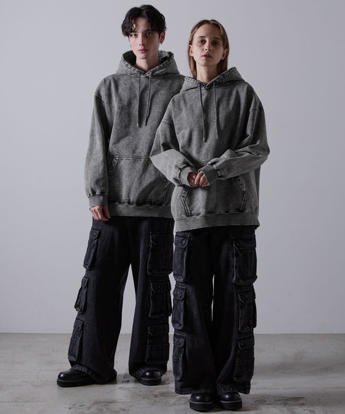 「CLEL」 プルオーバーパーカー M グレー メンズ_画像9