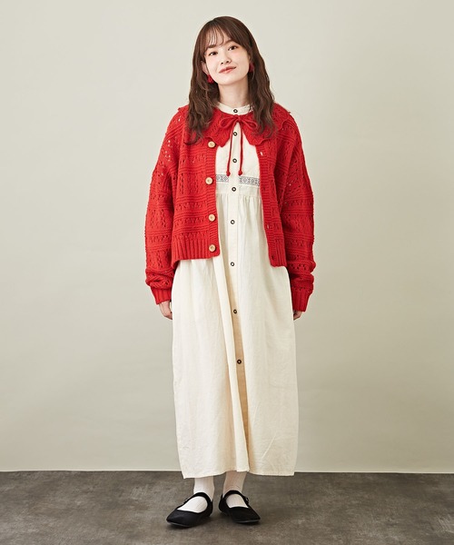 「CUBE SUGAR」 長袖ワンピース M カーキ レディース_画像8