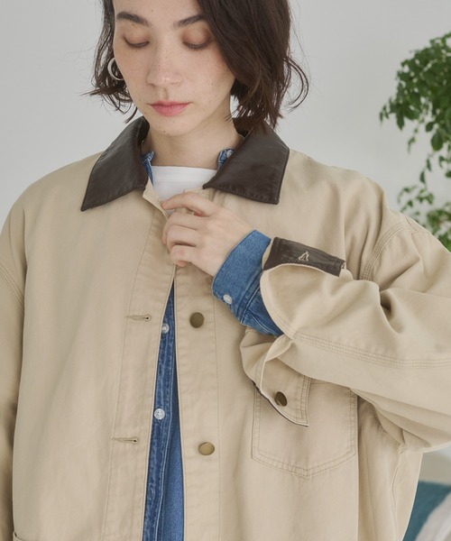 ANGIE カバーオール レザーカラー カバーオール ジャケット