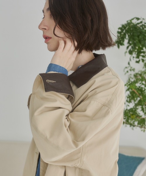 ANGIE カバーオール レザーカラー カバーオール ジャケット
