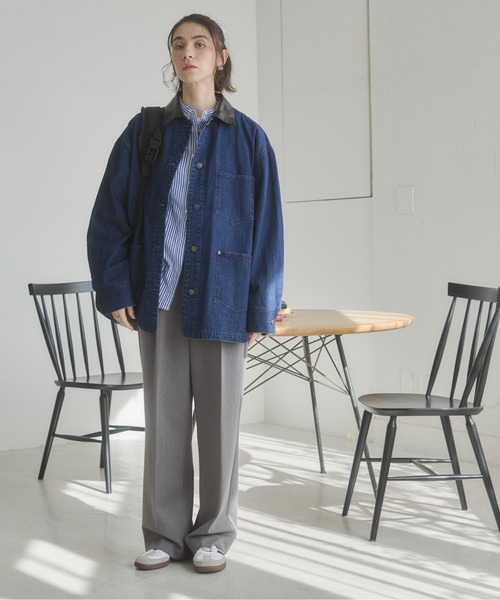 ANGIE カバーオール レザーカラー カバーオール ジャケット