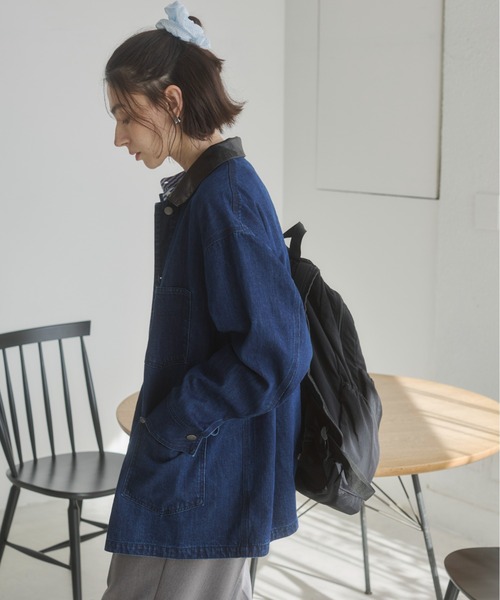 ANGIE カバーオール レザーカラー カバーオール ジャケット