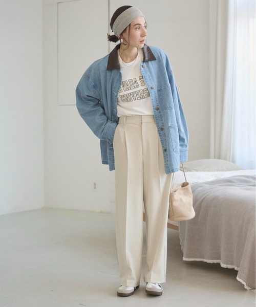 ANGIE カバーオール レザーカラー カバーオール ジャケット