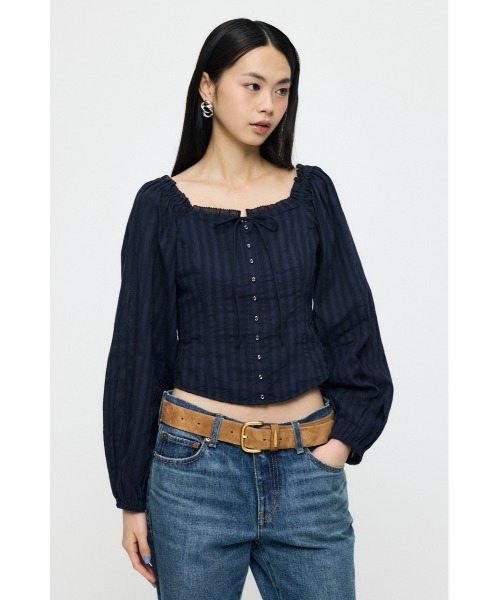 MOUSSY（マウジー） ブラウス シャツ 「26年SS新作」LACE TRIMMED