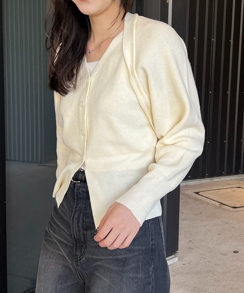 「CAPRICIEUX LE'MAGE」 ニットカーディガン FREE ブラック レディース_画像8