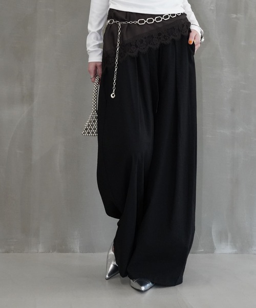 ワイドパンツ パンツ リラックスタックワイドパンツ chw26s109 レディース メンズの画像