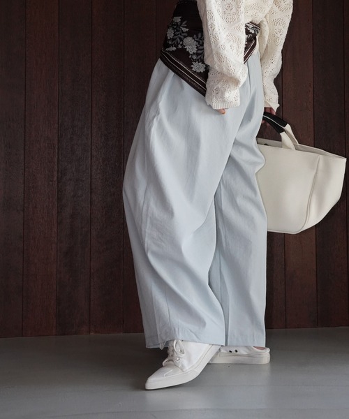ワイドパンツ パンツ リラックスタックワイドパンツ chw26s109 レディース メンズの画像