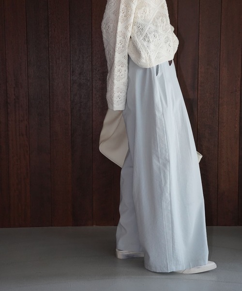 ワイドパンツ パンツ リラックスタックワイドパンツ chw26s109 レディース メンズの画像