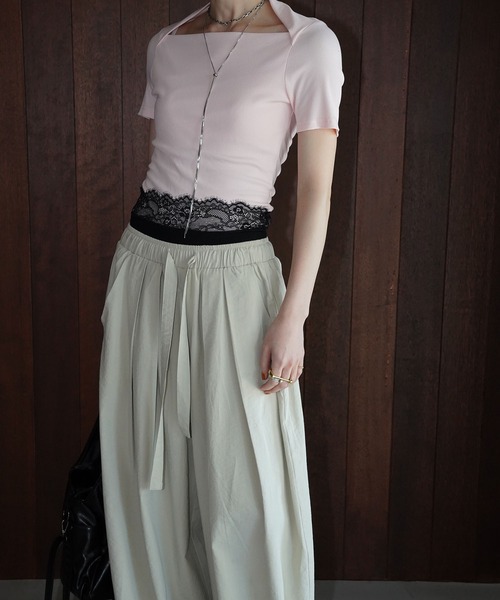 ワイドパンツ パンツ リラックスタックワイドパンツ chw26s109 レディース メンズの画像