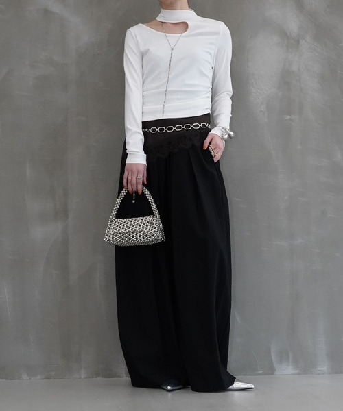 ワイドパンツ パンツ リラックスタックワイドパンツ chw26s109 レディース メンズの画像