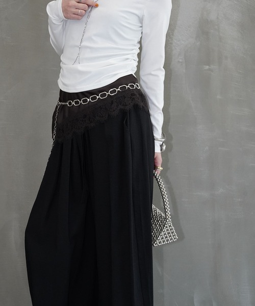 ワイドパンツ パンツ リラックスタックワイドパンツ chw26s109 レディース メンズの画像