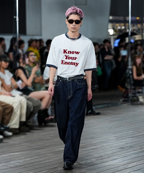 tシャツ KNOW YOUR ENEMY RINGER T SHIRT メンズ