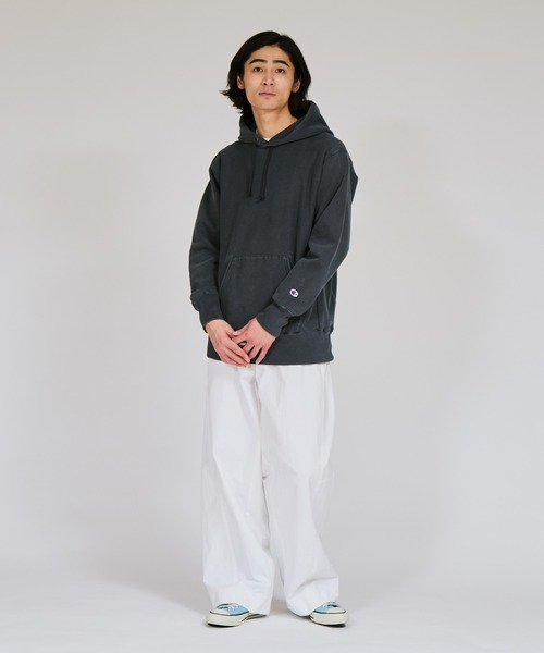 「Champion」 プルオーバーパーカー MEDIUM オリーブ メンズの画像