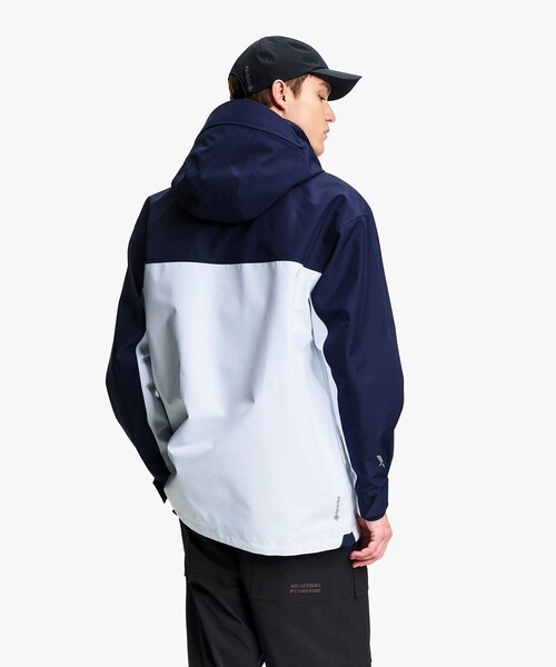マウンテンパーカー ウインドブレーカー GORE-TEX ゴアテックス 防風 防水 透湿 ミドル丈マルチポケットジャケット メンズの画像