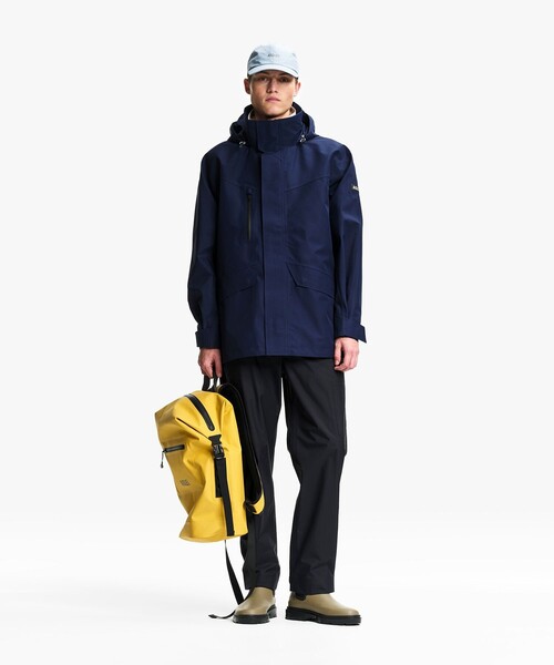 マウンテンパーカー ウインドブレーカー GORE-TEX ゴアテックス 防風 防水 透湿 ミドル丈マルチポケットジャケット メンズの画像