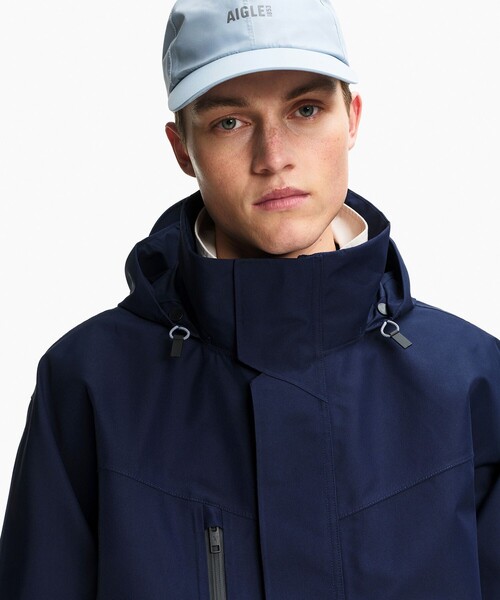 マウンテンパーカー ウインドブレーカー GORE-TEX ゴアテックス 防風 防水 透湿 ミドル丈マルチポケットジャケット メンズの画像