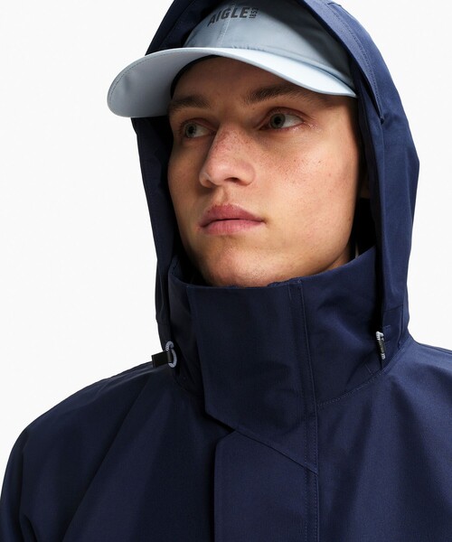 マウンテンパーカー ウインドブレーカー GORE-TEX ゴアテックス 防風 防水 透湿 ミドル丈マルチポケットジャケット メンズの画像