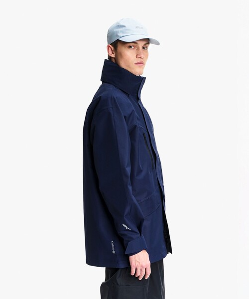 マウンテンパーカー ウインドブレーカー GORE-TEX ゴアテックス 防風 防水 透湿 ミドル丈マルチポケットジャケット メンズの画像