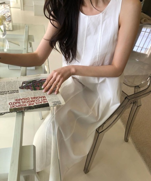 「MAISON DE THERESE」 ノースリーブワンピース FREE ホワイト レディース_画像4