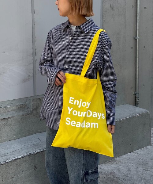AWW メッセージプリント トートバッグ SEADAM トートバッグ 「WEB限定」「SEADAM」メッセージプリントトート