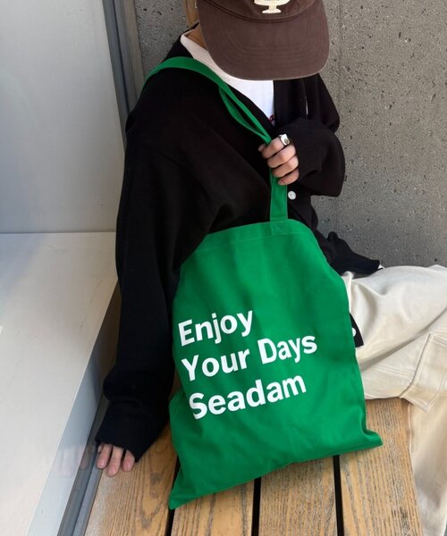 AWW メッセージプリント トートバッグ SEADAM トートバッグ 「WEB限定」「SEADAM」メッセージプリントトート